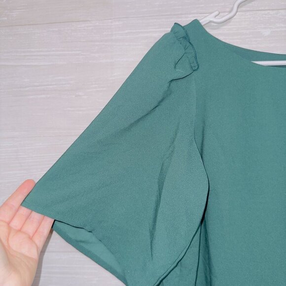 Ann Taylor NWT Women's 8 Petite Green Short Sleeve Shift Dress - Picture 2 of 7